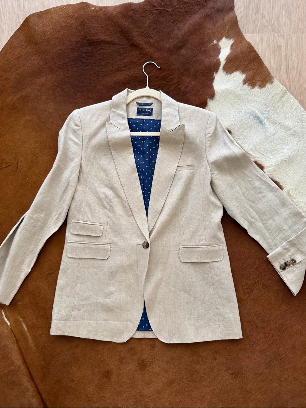 Curling Paris beige linen blazer